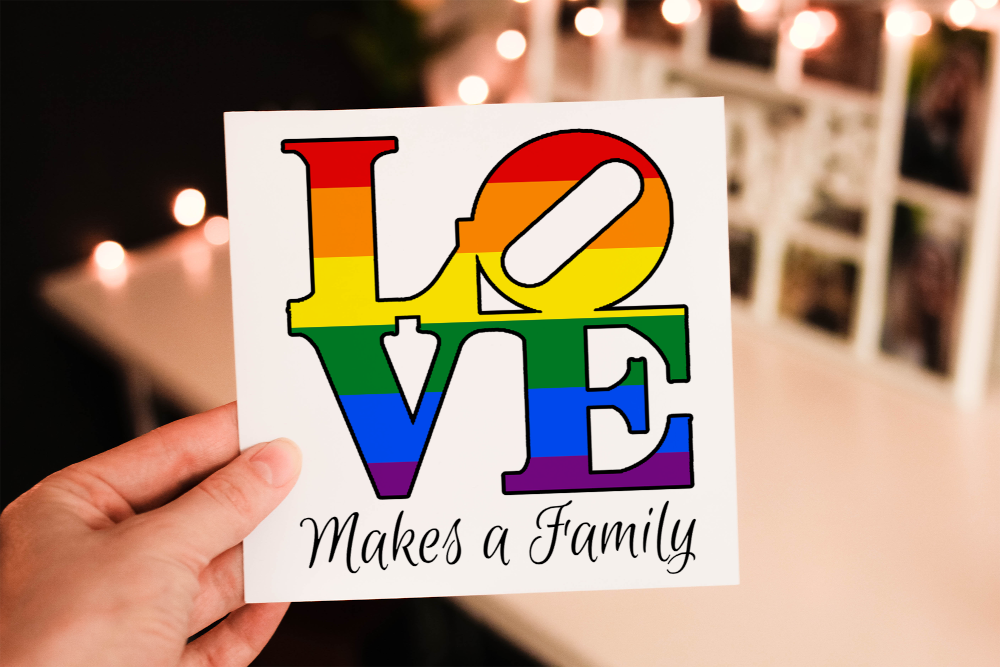 Love Makes A Family Card, Congratulations Adoption for New Child - Click Image to Close